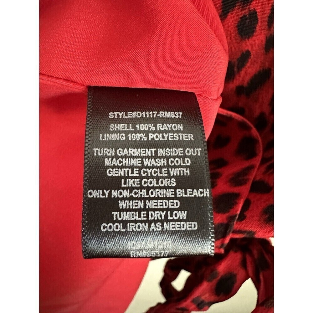Sanctuary Dress Women's Size Small Red Midi Leopard Print Girl on Fire Faux Wrap - Picture 6 of 6